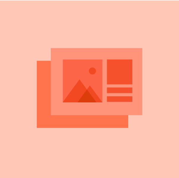 Icon of two pages layered representing a design style guide