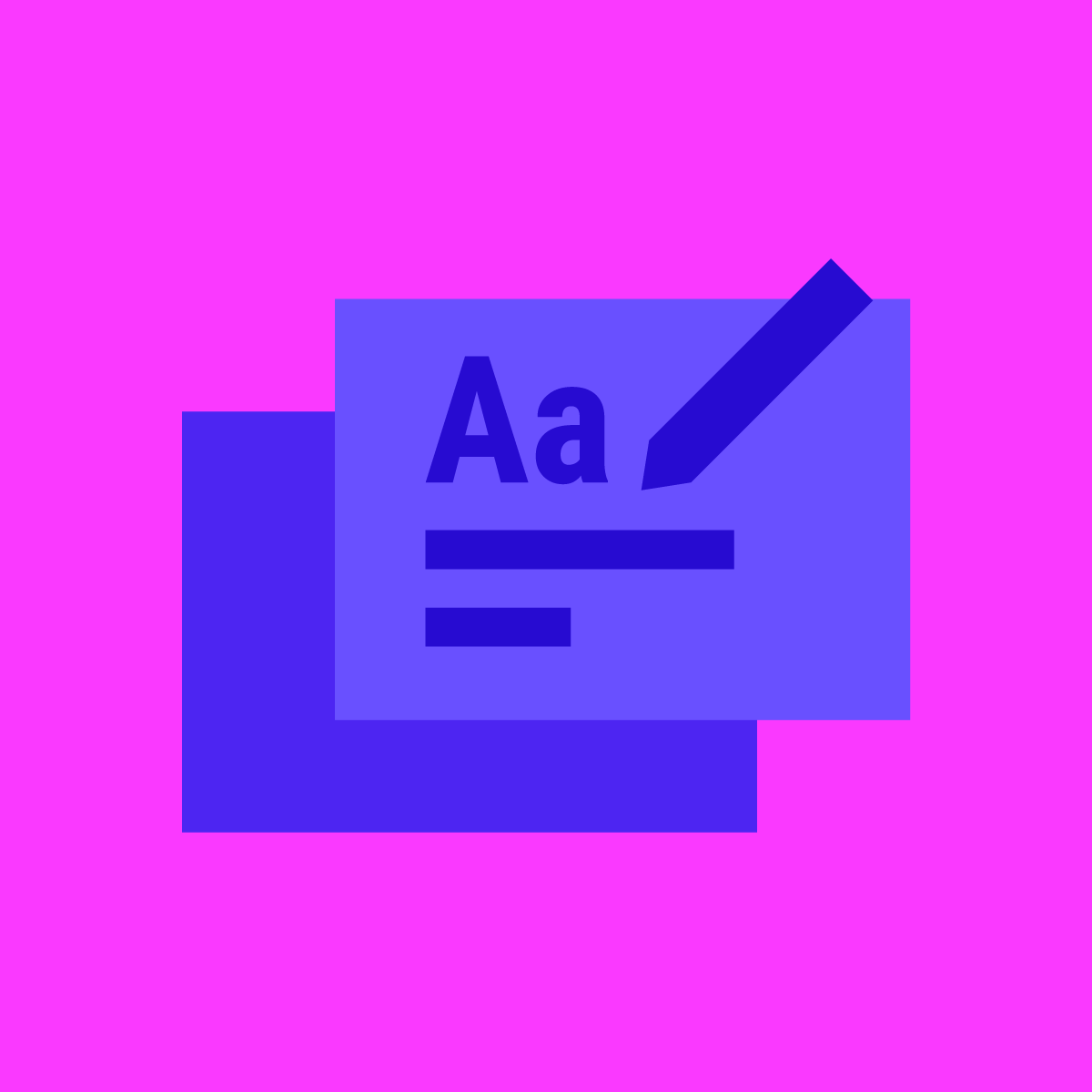 Icon of two pages layered representing a design style guide